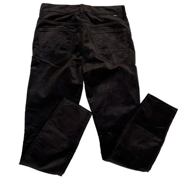 Mother Denim High Waisted Looker Ankle Jeans In Soft Skills 27 Crushed Velvet - Picture 4 of 9